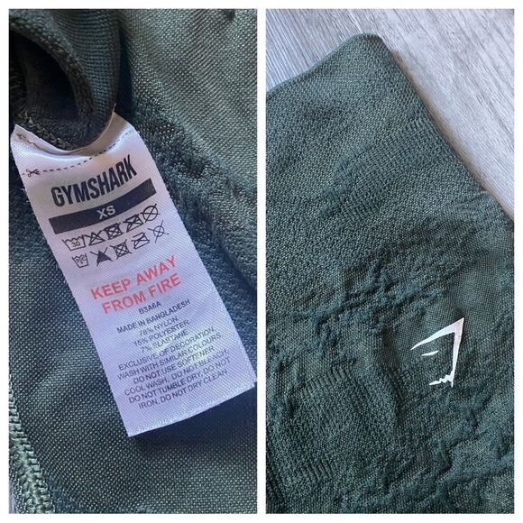 Gymshark Adapt Camo Leggings Moss Olive High Rise XS Workout - Picture 7 of 13